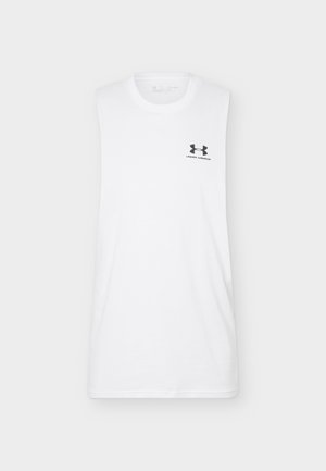 Under Armour, LEFT CHEST CUT OFF TANK - Toppi - white/black