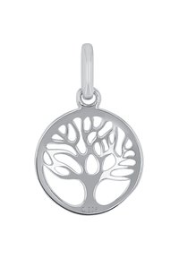 Sölvträd av livs medaljong, cirkulär design med utskurna grenar och blad, polerad yta och en ögla för upphängning. Märkt 925.