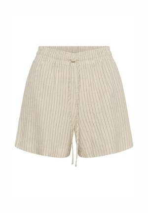 My Essential Wardrobe, JANNIEMW - Šortky - oatmeal w/black stripe