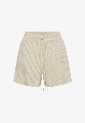 My Essential Wardrobe, JANNIEMW - Šortky - oatmeal w/black stripe