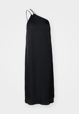ASYMMETRIC SEERSUCKER DRESS - Cocktailkjole - black