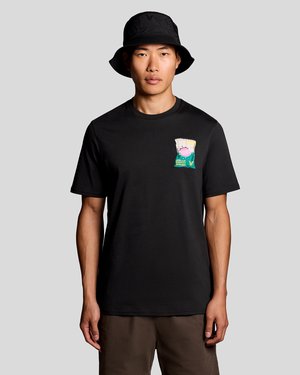 Lyle & Scott SUPERMARKET EMBROIDERED - T-shirt print - jet black