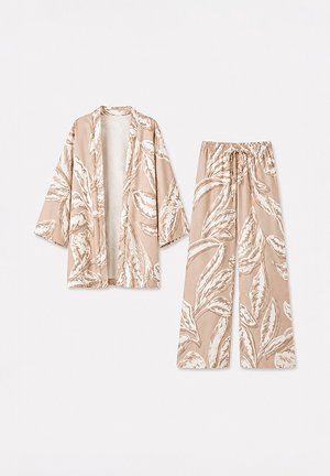 Touché Privé, PATTERNED KIMONO & PANTS SET - Veste légère - brown