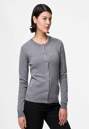 Pieces PCNORA O NECK CARDIGAN - Chaqueta de punto - medium grey melange