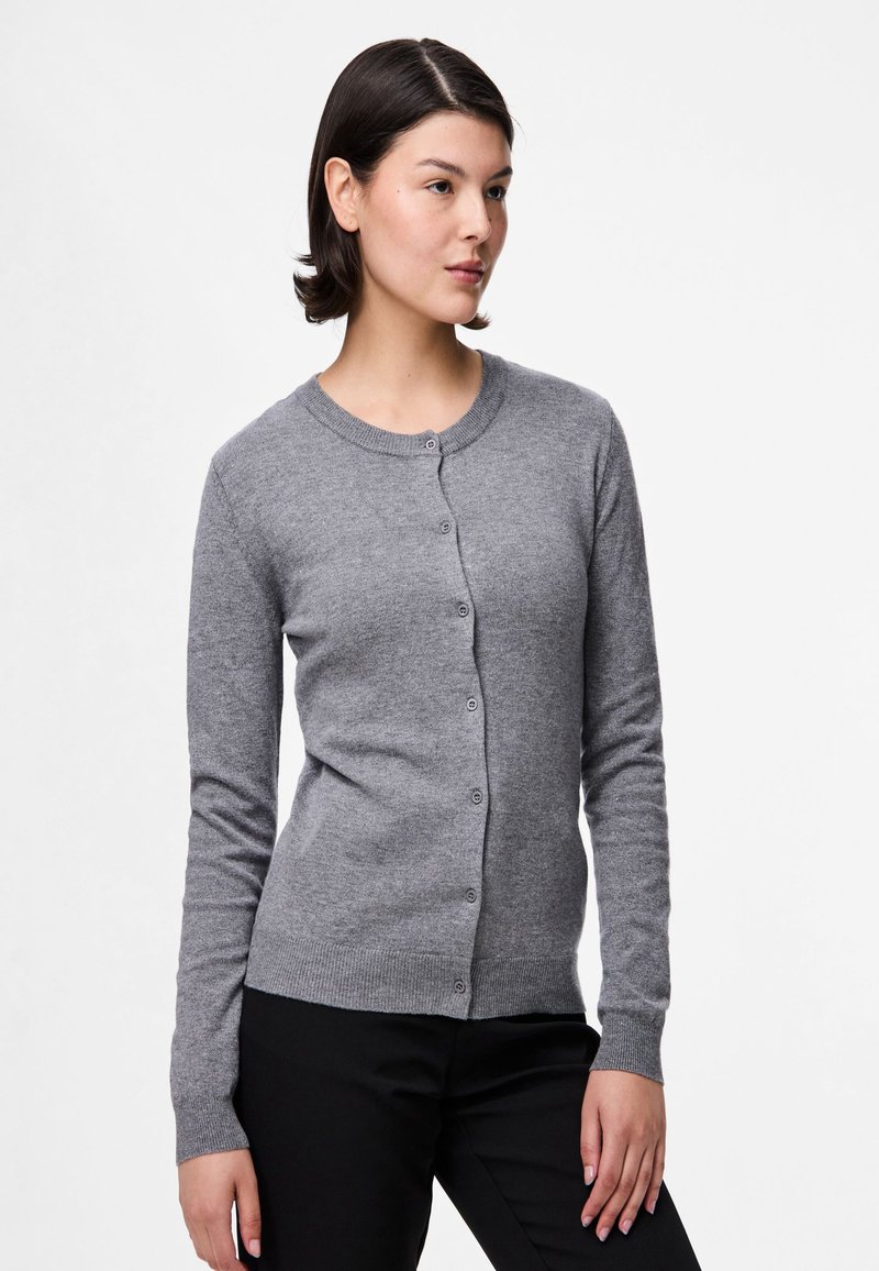 Pieces PCNORA O NECK CARDIGAN - Vesta na kopčanje - medium grey melange