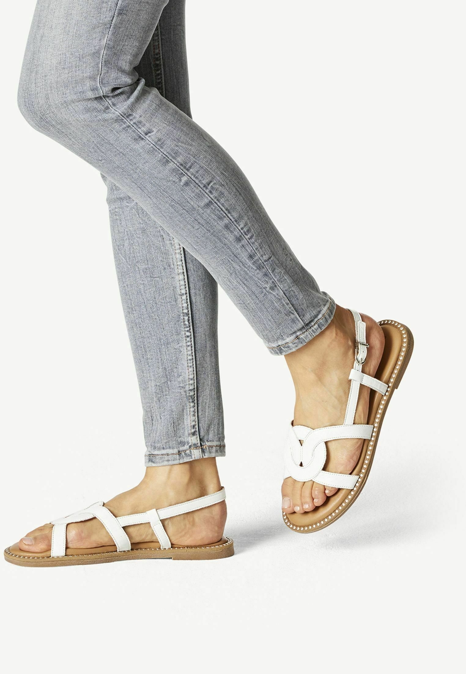 Tamaris Sandali Con Zeppa 5 Cm Donna – Pelle E Sintetico, Colore Beige