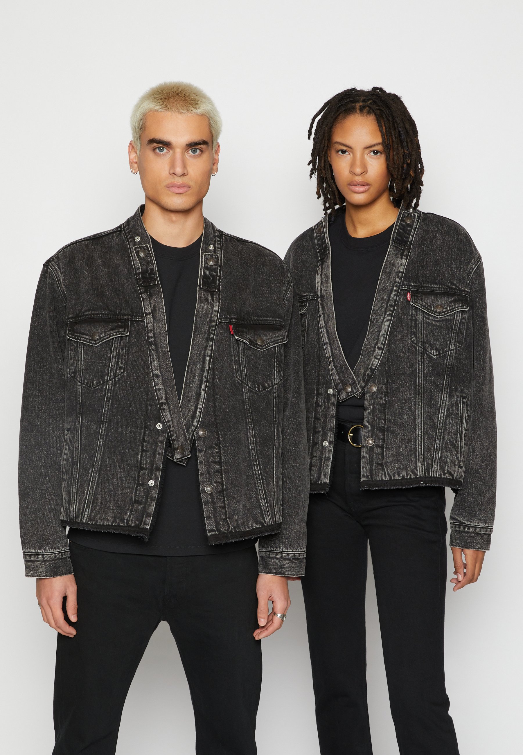 roadster sherpa trucker/black denim 