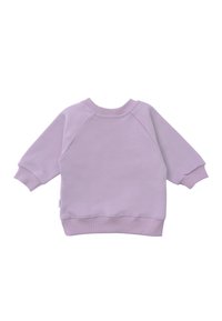 Lilafarbener Sweatshirt mit langen Raglanärmeln, gerippten Bündchen und Rundhalsausschnitt. Weiches Material mit glatter Textur und relaxed Schnitt.