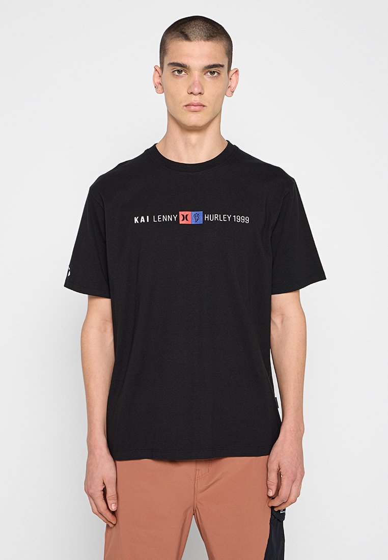 hurley T-shirt print zwart