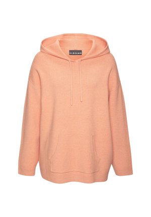 Kapuzensweater aus weichem Pfirsichstoff. Mit einer vorderen Kängurutasche, geripptem Saum und Bündchen. Lockerer Sitz mit abgesenkten Schultern.