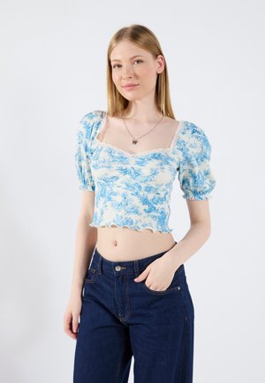 T-Shirt print - white/blue