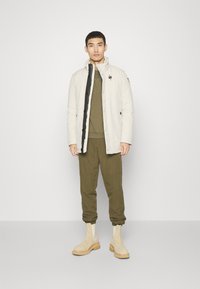 Blauer LONG JACKET COAT DETACHABLE HOODIE - Down jacket - pelican