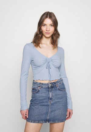 DRAWSTRING DETAIL LONG SLEEVE - Long sleeved top - dusty blue