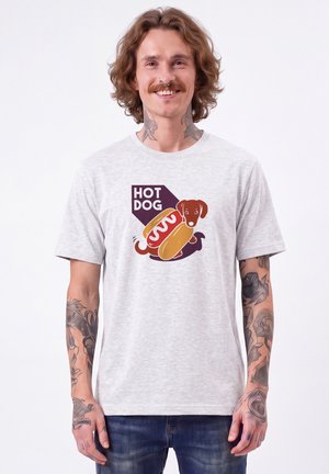 watapparel, HOT DOG UNISEX - T-Shirt print - cool heather grey