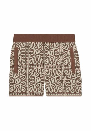 REISS REDHILL TILE PATTERN KNIT SHORTS - Jogginghose - brown off white