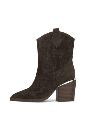 Alma en Pena, Cowboy/biker ankle boot - marbled brown