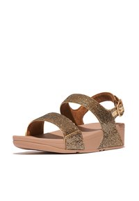 FitFlop LULU  GLITTERBALL - Sandalen met sleehak - goud