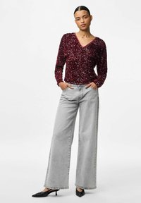 Pieces MIT LANGEN ÄRMELN PCKAM - Bluse - tawny port