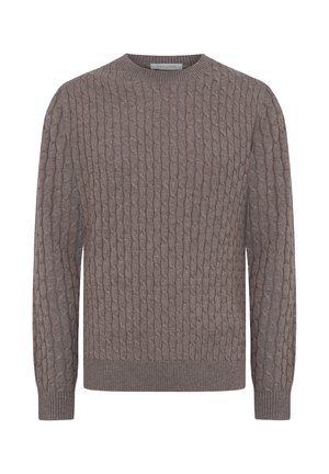 Striktrøje - taupe solid