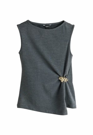 Next, REGULAR FIT - SLEEVELESS SLASH NECK HARDWARE TOP - Top - charcoal grey
