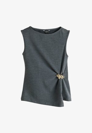 Next, REGULAR FIT - SLEEVELESS SLASH NECK HARDWARE TOP - Top - charcoal grey
