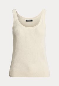 Lauren Ralph Lauren Rib Knit Linen Blend Sweater Tank Top - Top - mascarpone cream