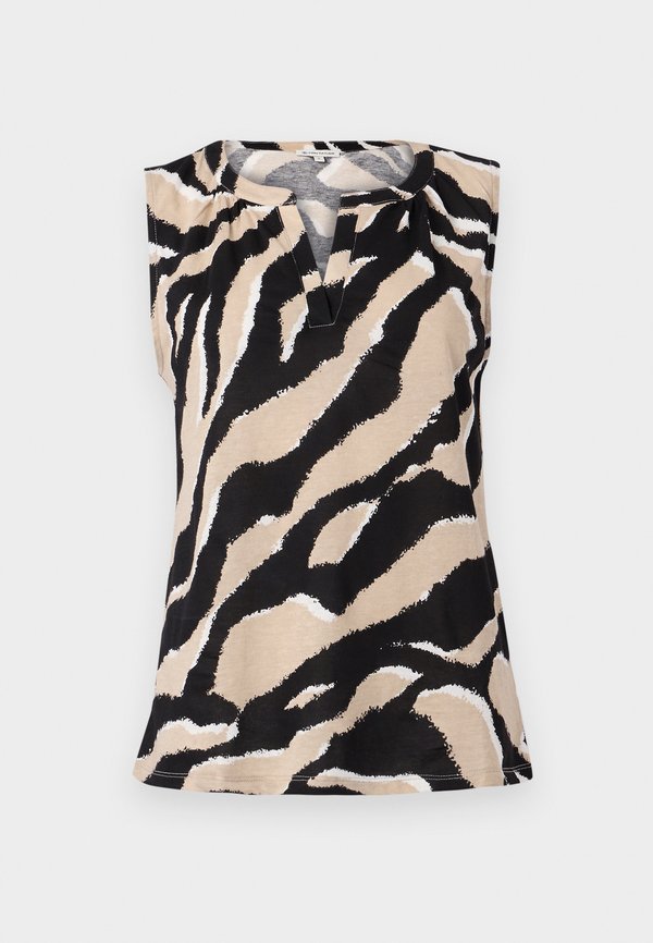 V NECK ALLOVERPRINTED - Top - abstract beige2