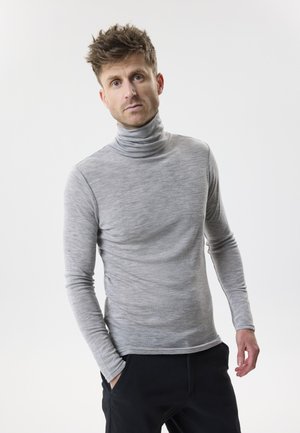 TWO SOON, Knit Roll Neck Wool - Long sleeved top - grey melange