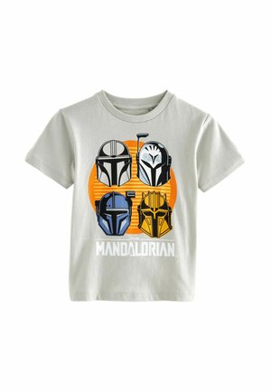 LICENSED STAR WARS THE MANDALORIAN  BY REGULAR FIT - Nyomott mintás póló - stone