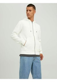 Jack & Jones JJESTAR BASIC HOOD - Sudadera con cremallera - cloud dancer