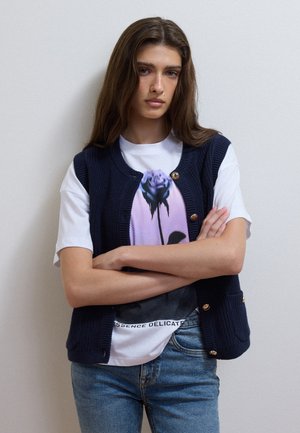 Les Copains, REGULAR-FIT KNITTED GILET - Weste - night blue