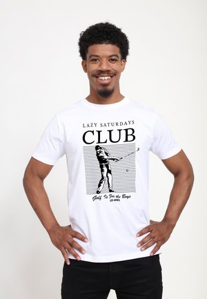Henry Tiger LES APRÉS LAZY SATURDAYS - Print T-shirt - white
