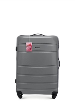 LARGE SUITCASE WITH LUGGAGE TAG FROM ABS - Valise à roulettes - grey