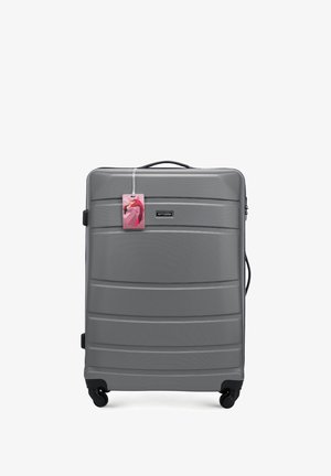 LARGE SUITCASE WITH LUGGAGE TAG FROM ABS - Valise à roulettes - grey