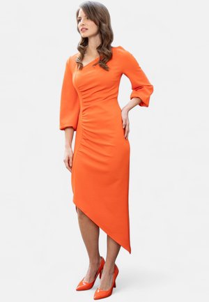RUCHED MIDI - Day dress - orange