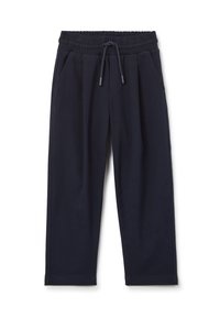 Pantalons de survêtement marins en tissu doux, dotés d'une taille élastique avec cordon de serrage réglable et de deux poches latérales. Coutures plates et design fuselé.