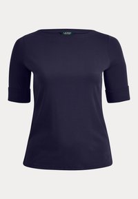 STRETCH COTTON BOATNECK TEE
 - T-Shirt basic - navy