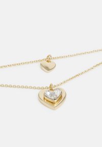 DKNY NK 16" 2 ROW HEART PENDANT - Nyaklánc - gold-coloured/cry