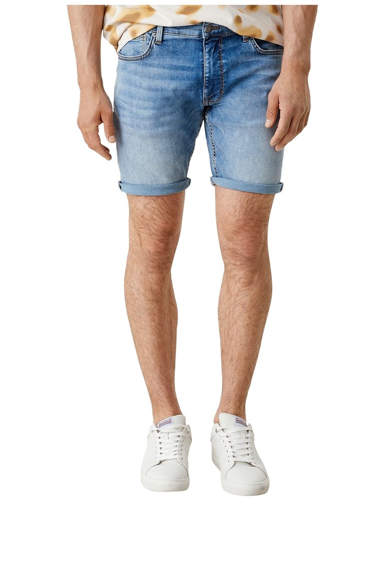 s.Oliver Jeans Shorts - blue sretched deni