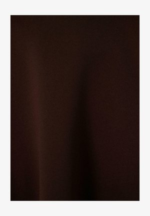 Dark brown fabric with a smooth texture, featuring a solid design without patterns or accents. The material appears lightweight and flowy.