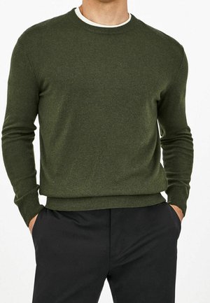 Striktrøje - dark green