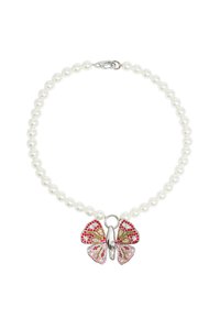 MARIPOSA CRISTALES PERLAS - Collar - rosa