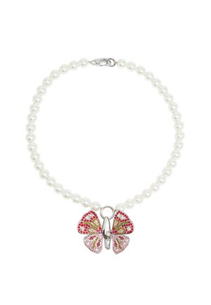 MARIPOSA CRISTALES PERLAS - Collar - rosa
