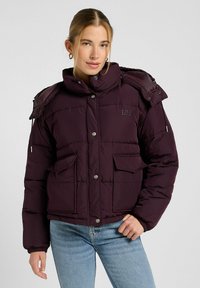 Lee LINED SHORT PUFFER WITH HOOD RELAXED FIT - Giacca invernale - deep wine