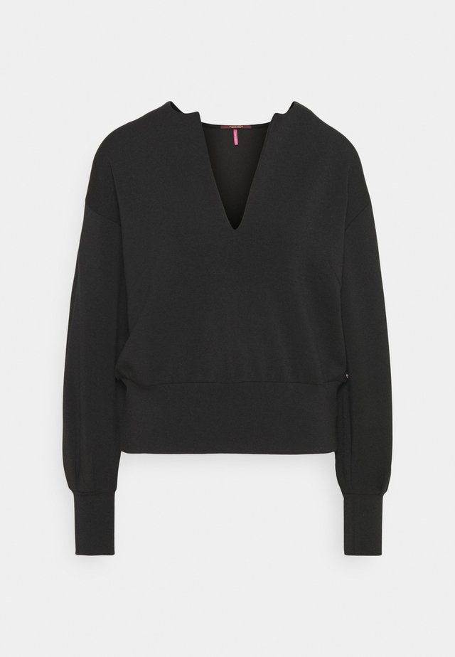 OPEN NECK AND VOLUMNIOUS SLEEVES - Sweater - black
