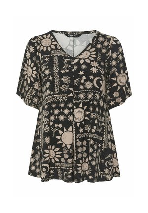 Yours Clothing, PLUS SIZE CASUAL TOPS - Printtipaita - black
