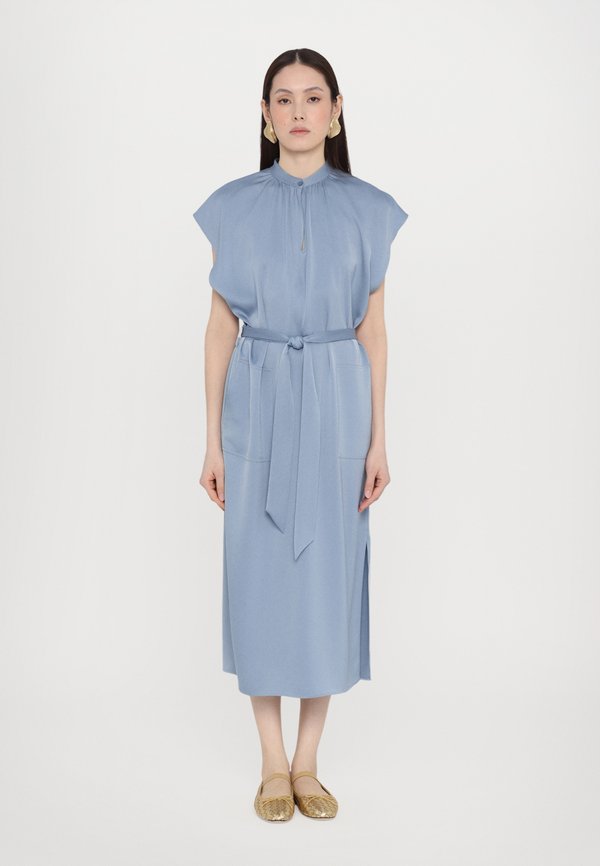 BELTED STAND COLLAR DRESS - Occasion wear