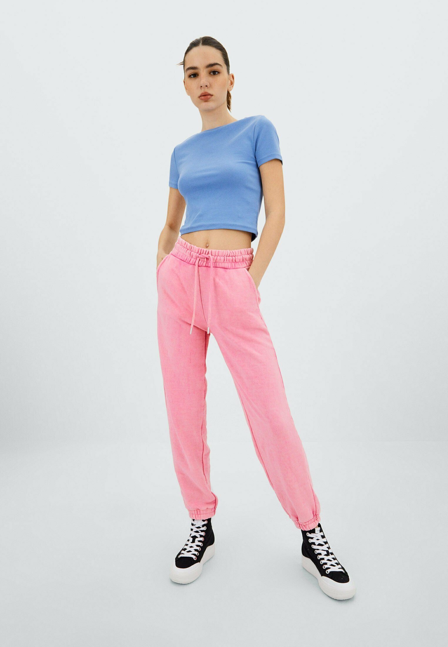 Stradivarius Pantaloni sportivi - mottled pink/rosa screziato - Zalando