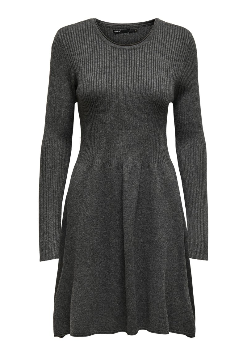 Only Gebreide jurk donkergrijs gemêleerd Only Gebreide jurk donkergrijs gemêleerd