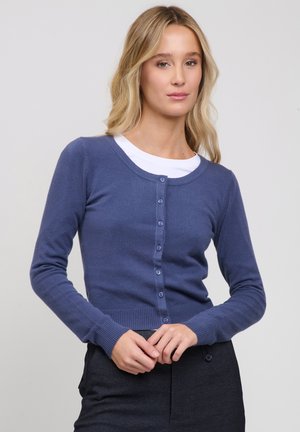 INFLUENCER, INFLUENCER CARDIGAN CREW-NECK CROPPED CARDIGAN - Vest - indigo